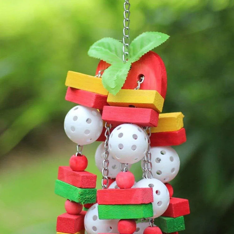 Wooden Parrot Chew Toy Bird Toys for Large and Small Birds Natural Pet Chew Toy - Blueberry