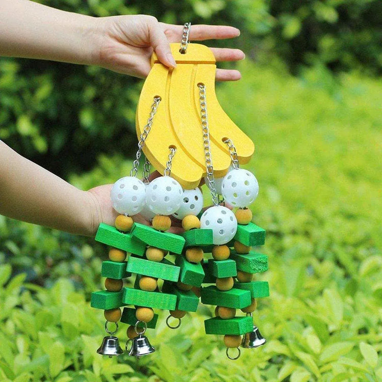 Wooden Parrot Chew Toy Bird Toys for Large and Small Birds Natural Pet Chew Toy - Blueberry