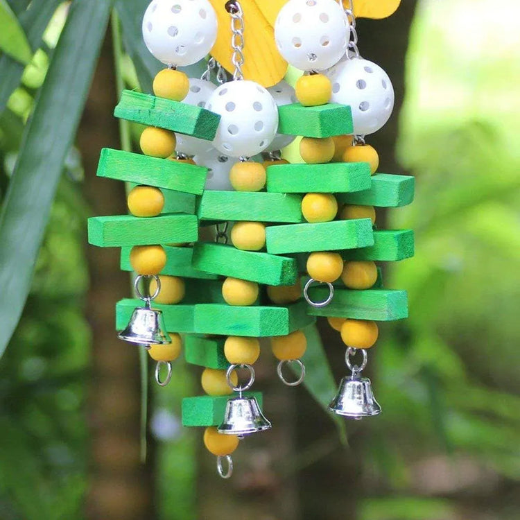 Wooden Parrot Chew Toy Bird Toys for Large and Small Birds Natural Pet Chew Toy - Blueberry
