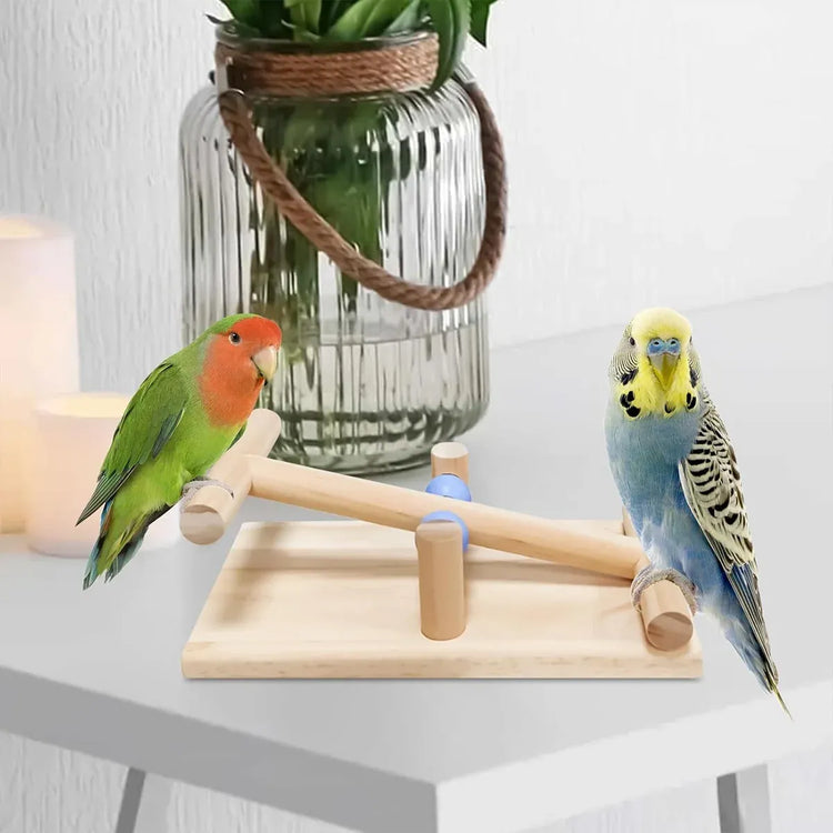 Interactive Bird Seesaw for Small Medium Birds Cage Toy Training Play Equipment