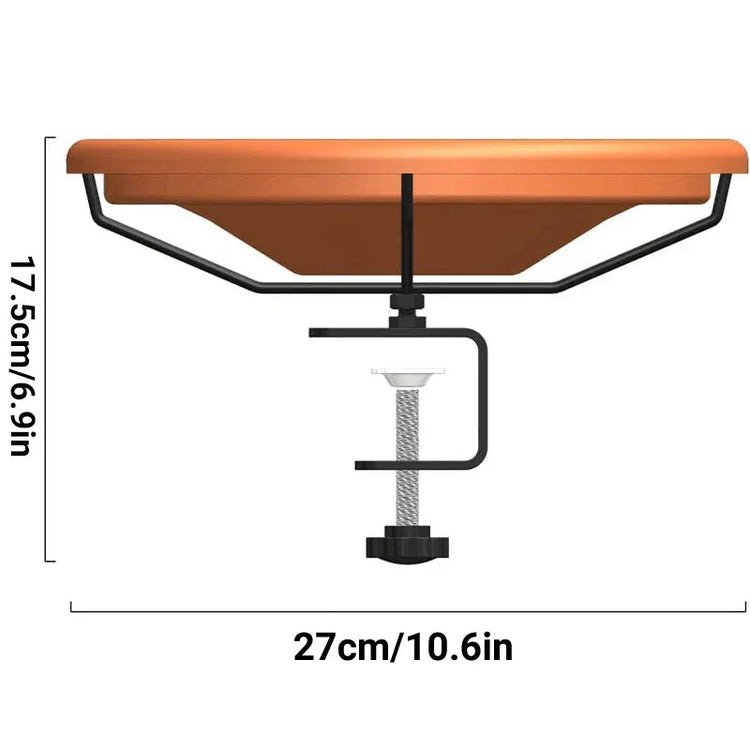 Hanging Bird Bath Basin Balcony Railing Bird Feeder Bowl Outdoor Water Dish