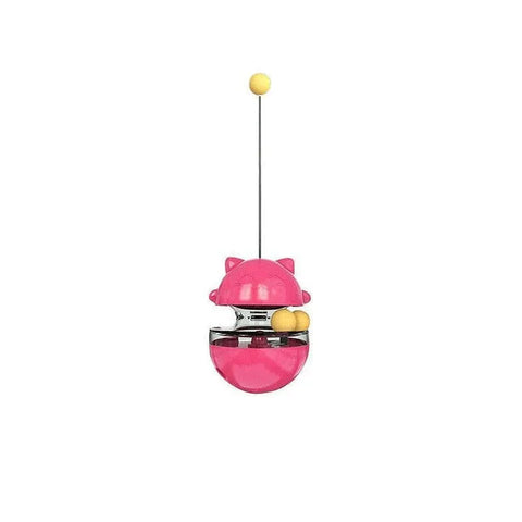 Cat Treat Dispenser Toy Ball Kitten Selfplay Interactive Tumbler Multifunction - Red