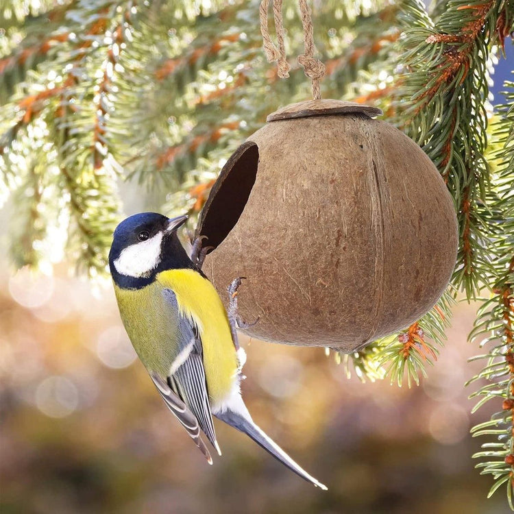 Lanyard Birdhouse Parrot Coconut Nest Bed Hanging Bird Cage for Small Birds - Stairs type