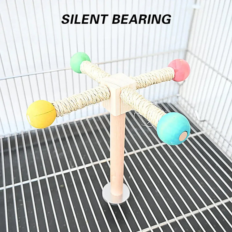 Parrot Toy Rotating Station Stand for Parrots Cockatiel Bird For Small Birds