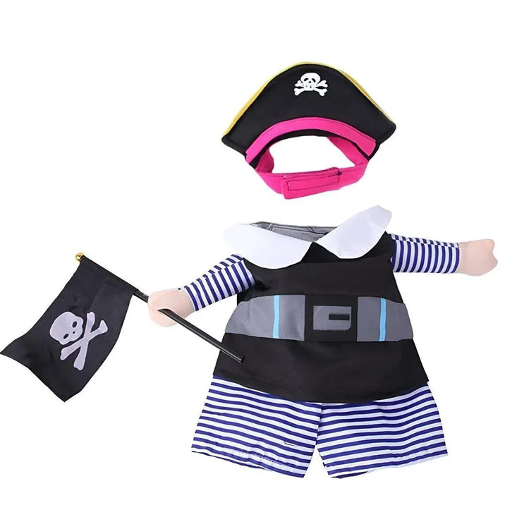 Halloween Dog Costume Pet Accessories Funny Dress Up for Small Medium Dogs - New Pirate-M