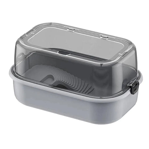 Turtle Tank Home Reptile Habitat Turtle Feeding Box Aquarium Portable Container - Grey