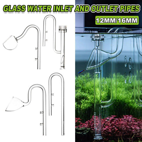 Aquarium Glass Inlet Outlet Pipe Fish Tank Filter Oil Film Remover Plant Holder - Lily inlet-16mm