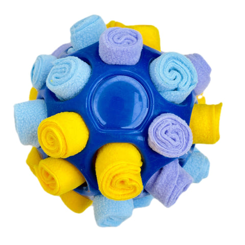 Rubber Snuffle Ball for Pets,Interactive Hollow Treat-Hiding Toy for Dogs and Cats(Purple)