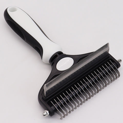 White Pet Grooming Comb – Fine Toothed Side for Hair Removal and Detangling, Ideal for Dogs with Long or Thick Coats in Australia