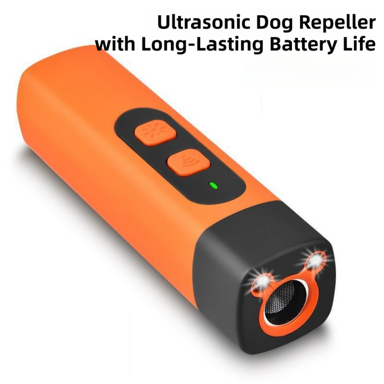 Portable Mini Single-Head Ultrasonic Dog Repeller & Trainer with LED Flashlight - Multi-Function Pet Safety Device for Outdoors
