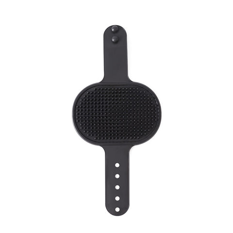 3-Pack Black Multi-Functional Adjustable Silicone TPR Pet Grooming Massage Brush - for De-Shedding, and Furniture Scratching