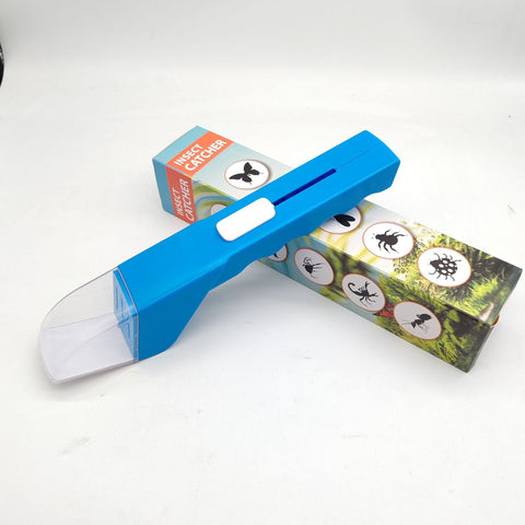 Blue Handheld Insect Catcher and Bug Grabber Tool - Quick and Clean Removal of Spiders, Roaches, Bees & Flying Insects