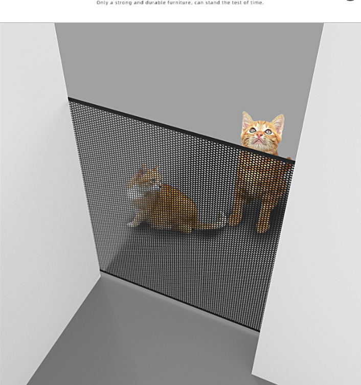 Retractable Pet Safety Gate 130x78cm Paw Print Mesh Dog Barrier Automatic Rebound No Drill Fence for Stairs and Doorways