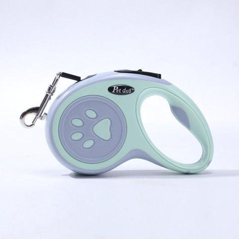Green Automatic Retractable Dog Leash - 5M Extendable Lead with One-Handed Brake Lock - ABS Casing, Ergonomic Grip, Tangle-Free Nylon Tape, Outdoor Walking Essential