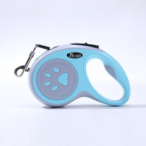 Blue Automatic Retractable Dog Leash - 3M Extendable Lead with One-Handed Brake Lock - ABS Casing, Ergonomic Grip, Tangle-Free Nylon Tape, Outdoor Walking Essential