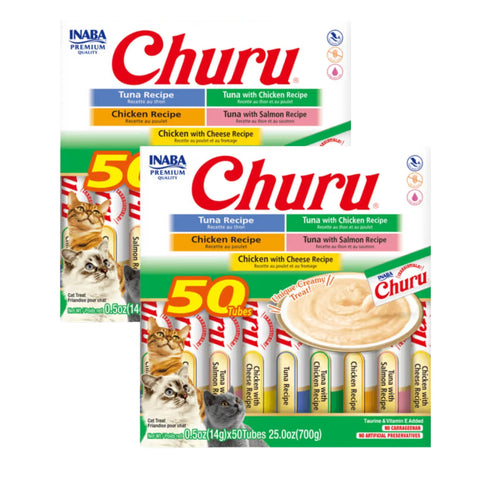 Inaba Cat Churu Puree Tuna Chicken Varietie 50pk x2