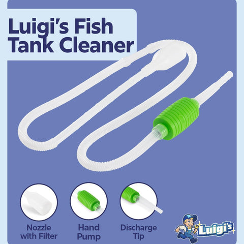 Fish Tank Cleaner - Turtle Tank Accessories - Gravel Vacuum for Aquarium - Hand Siphon Hose to Remove and Change Water or Sand in Minutes - Aquarium Cleaning Tools