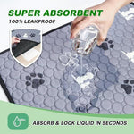 1 Pack Washable Pee Pads for Dogs, Waterproof, Gray | Super Absorbent, Waterproof and Non-Slip; Washable, Reusable Dog Pads for Crates, Playpens, Floors, Furniture and Travel - Gray - Size 65" x 48"