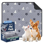 1 Pack Washable Pee Pads for Dogs, Waterproof, Gray | Super Absorbent, Waterproof and Non-Slip; Washable, Reusable Dog Pads for Crates, Playpens, Floors, Furniture and Travel - Gray - Size 72"x72"