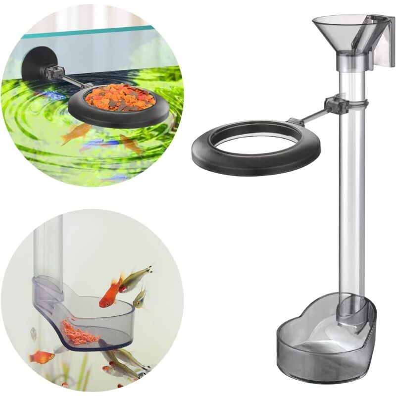 Assembled Feeding Tube, Aquarium Feeding Tube, Two Feeding Positions For Upper And Lower Fish (20-37Cm)