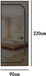 Reinforced cat screen door, flexible screen door with zipper, anti-theft door, mosquito net, thickened cat-proof mesh, suitable for living room, kitchen, bedroom, black, 90x220cm