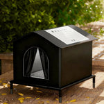 1 Pack Waterproof Insulated Outdoor Cat House for Homeless Cats and Small Animals, 42 x 42 x 42cm, Black