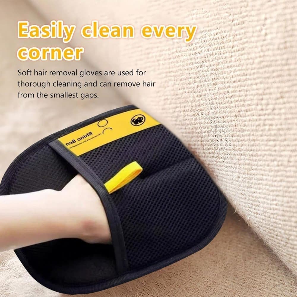 2-Pack Pet Fur Removal Glove, Double-Sided Reusable Static Hair Remover, Compatible with Cats and Dogs