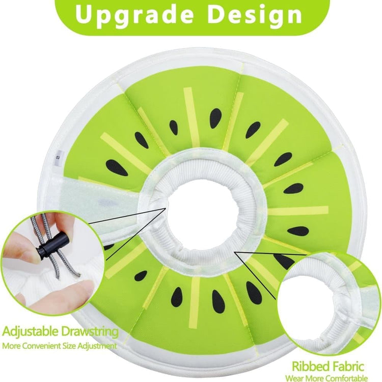 1 Adjustable Protective Collar for Cats and Dogs with Velcro, Compatible with Cats, Green, S