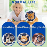 1 Adjustable Protective Collar for Cats and Dogs with Velcro, Blue, S, Compatible with Cats