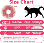 1 Adjustable Protective Collar for Cats and Dogs with Velcro, Compatible with Cats, M, Pink