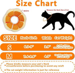 1 Adjustable Protective Collar for Cats and Dogs with Velcro, Compatible with Cats, M, Orange