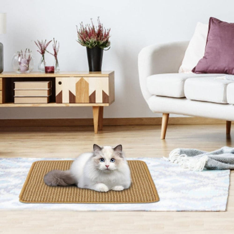 Natural Jute Cat Scratching Mat, Durable Floor Mat and Sustainable Cat Furniture, 40x60cm