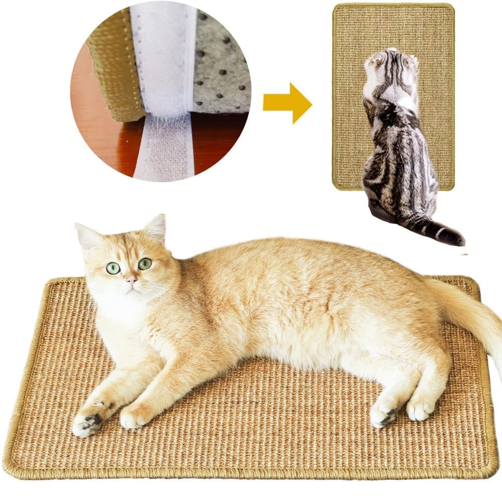 Natural Jute Cat Scratching Mat, Durable Floor Mat and Sustainable Cat Furniture, 40x60cm