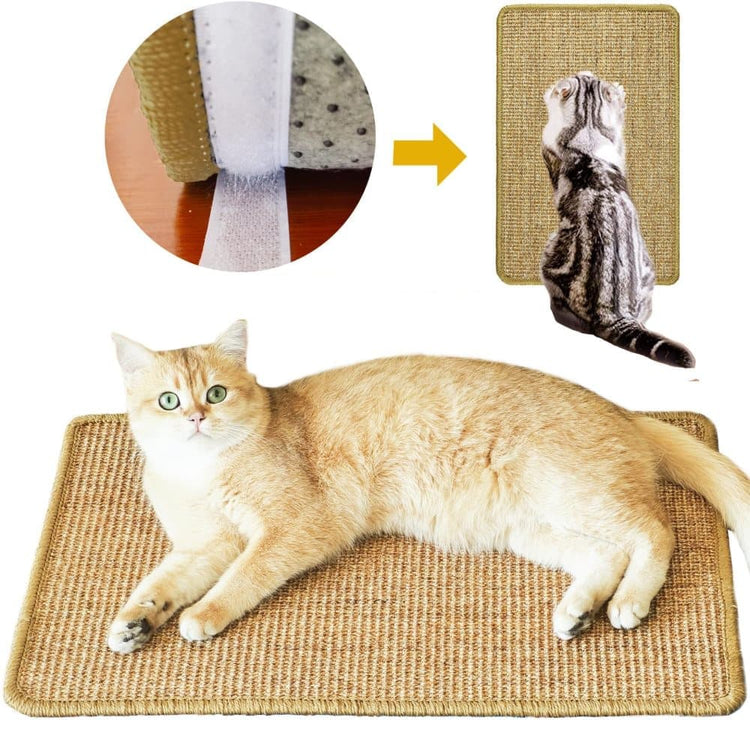 Natural Jute Cat Scratching Mat, Durable Floor Mat and Sustainable Cat Furniture, 40x60cm