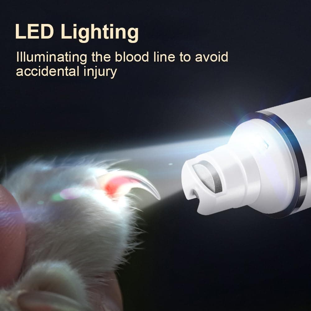 Electric Nail Clippers for Dogs and Cats with LED Light, Low Noise Pet Nail Trimmer, Compatible with All Breeds, SZ1