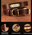 Premium Genuine Leather Dog Collar/Durable Real Leather Adjustable Collars For Male Female(M,Red)
