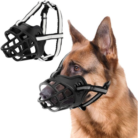 Dog Muzzle with Breathable Mesh and Nylon Headband for Small Medium and Large Dogs, L