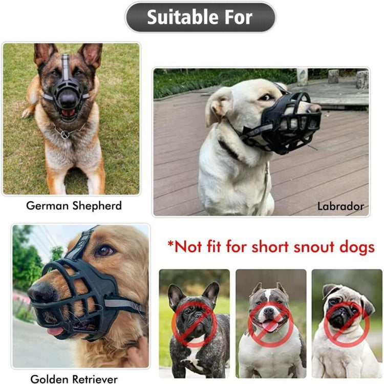 Dog Muzzle with Breathable Mesh and Nylon Headband for Small Medium and Large Dogs, L