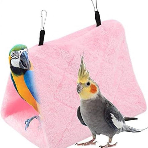 1 Piece Plush Parrot Hammock Winter Warm Bed Pink