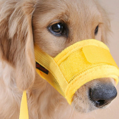 Muzzle for dogs - Soft, breathable - Small dogs, size L yellow