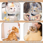 Cat muzzle - With breathable hood - Adjustable astronaut helmet for kittens - Prevents your pet from gnawing at and licking its fur - Spherical face mask - Suitable for aggressive cats (L)