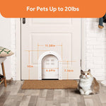 Cat flap - Cat flaps - Cat flap with tunnel - Small cat flap - Cat door - White - Magnetic closure - Waterproof - Suitable for medium & small cats - Indoor & outdoor doors - Size M