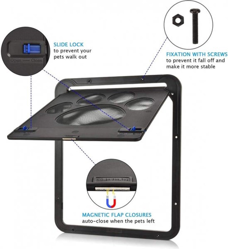 Dog Flap Screen Door - Dog Door Interior Door - Dog Flap Fly Screen - Cat Flap Screen Door - Cat Door Interior Door - 42 X 37cm - Lockable - Pet Flap Screen Door - Dog Flaps With Lock - Suitable For Medium And Large Dogs