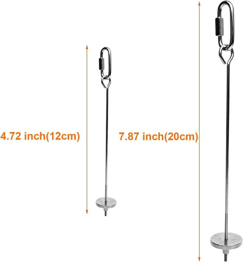 2 pieces - Bird Feeder - Small Animals Fruit and Vegetable Holder - Stainless Steel Vegetable Skewer - Food Finder - Hanging Food Feeding and Handling Tool - for Parrots, Cockatoos, Cockatiels - 20cm and 12cm - Silver