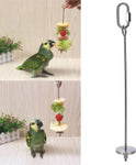 2 pieces - Bird Feeder - Small Animals Fruit and Vegetable Holder - Stainless Steel Vegetable Skewer - Food Finder - Hanging Food Feeding and Handling Tool - for Parrots, Cockatoos, Cockatiels - 20cm and 12cm - Silver