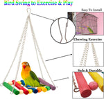 8 pieces - Bird toys - Parrot toys - Parrot swing set - Chew toys - Wooden bells Hanging toys - Pet toys - for Conures, Cockatiels, Lovebirds, Small parakeets, Budgies, Finches - Multicolor