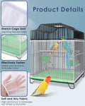 Birdcage Mesh Cover - Universal Birdcage Cover - Birdcage Splash Guard - Seed Catcher - Dust Cover for Birdcage - Birdcage Cover Skirt - Dustproof Mesh Cover - Dust Cover - Net - Birdcage Accessories - 40*150-220 cm - White