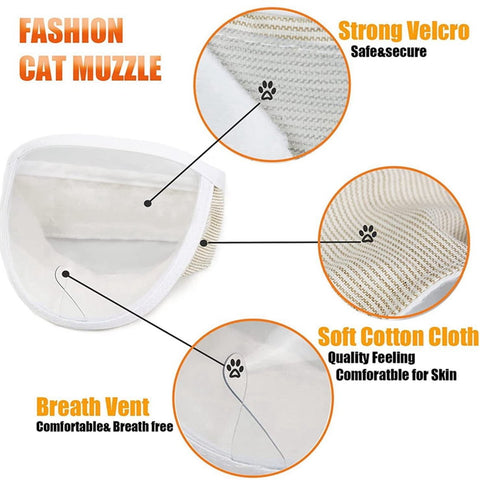 1 Piece - Adjustable Visor - Muzzle with Wide Field of View - Breathable and Bite-Resistant Muzzle - Muzzle for Cat Grooming（M：Suitable for cats with a head circumference of 20-25 cm）