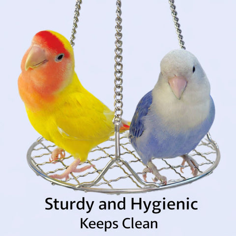 Stainless Steel Bird Toys - Small Pet Toys - Hanging Bird Cage Accessories - Suitable for Various Birds - For Balance Training of Small Parrots, Hamsters, etc.