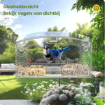 Window Birdhouse, Transparent, With Suction Cups, Feeding Station, for Attracting and Watching Small Wild Birds from Your Window at Home